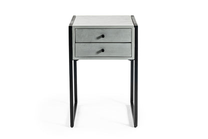 Bedside table, 2 drawers, A411 dark grey