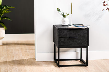 Bedside table 2L, Lava, B340 black