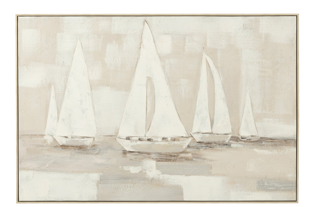 Schilderij Tog Acryl/Canvas Wit/Bruin