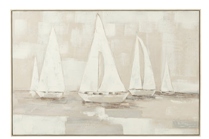 Schilderij Tog Acryl/Canvas Wit/Bruin