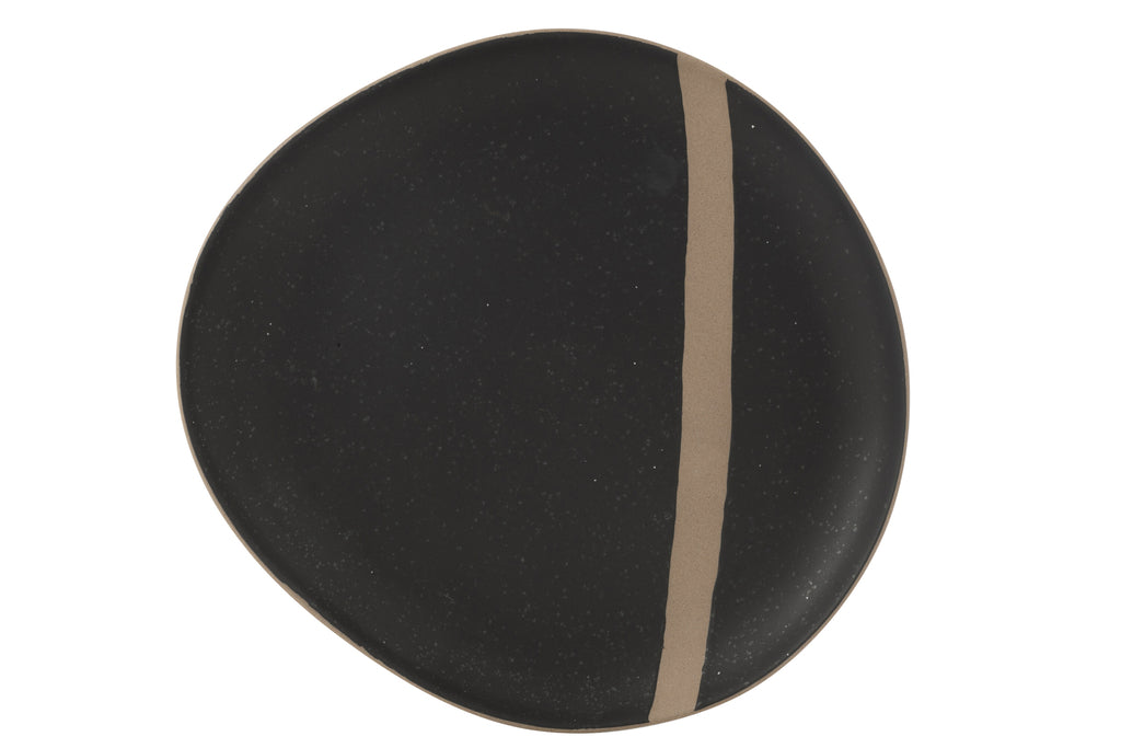 Bord Keramiek Zwart/Taupe Groot