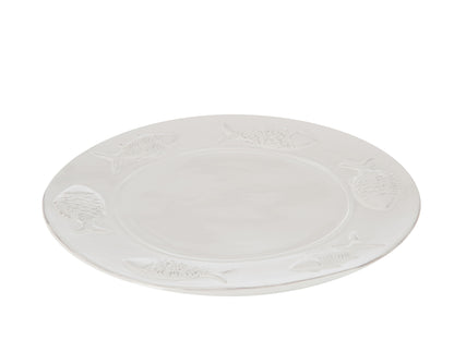 Plaat Vis Keramiek Wit Klein 29x29x2cm