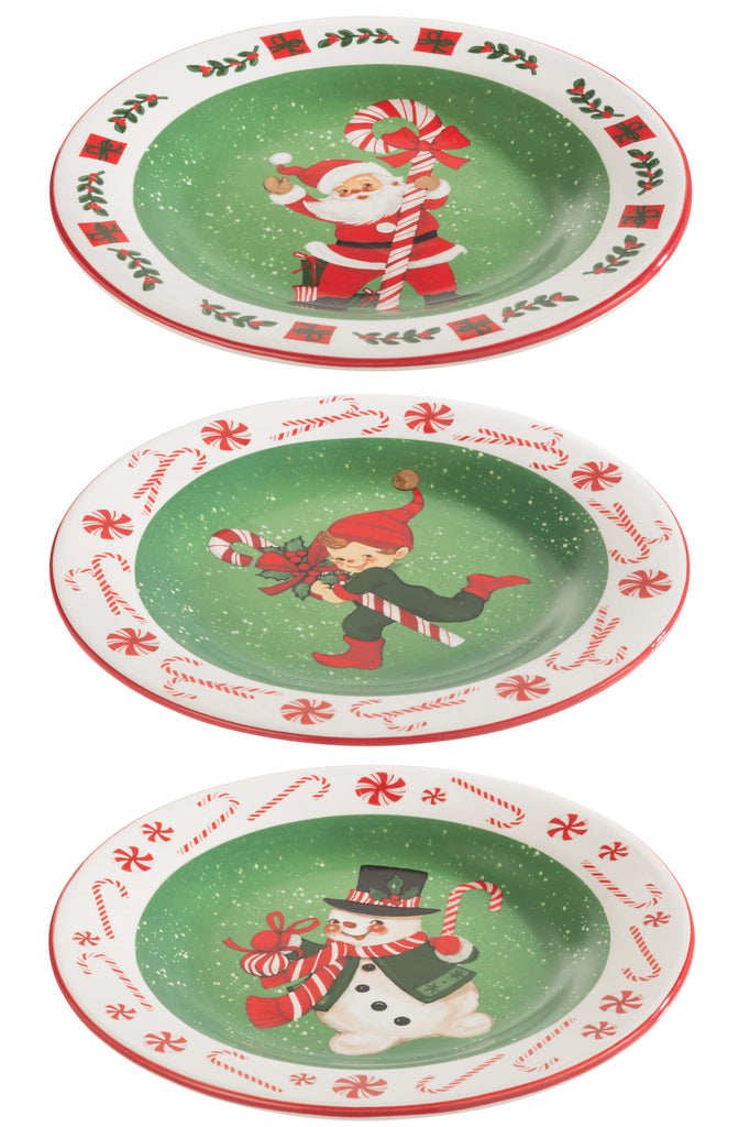 Plaat Ronde Kerst Dolomiet Mix Assortiment Van 3