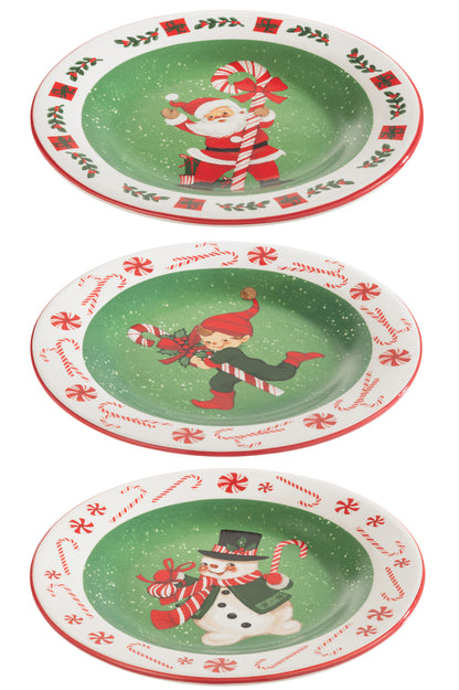 Plaat Ronde Kerst Dolomiet Mix Assortiment Van 3