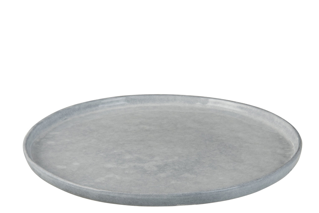 Bord Glanzend Keramiek Blauw Middelgroot