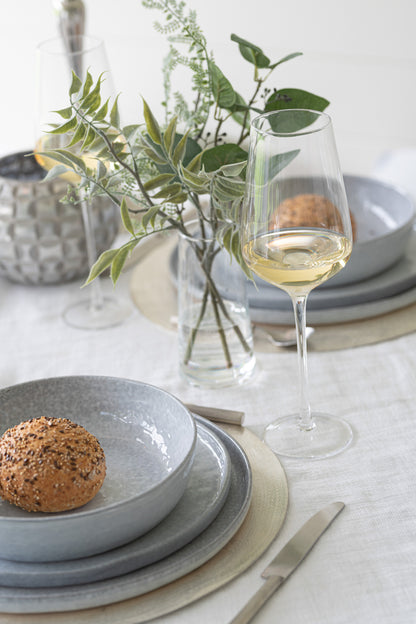 Bord Glanzend Keramiek Blauw Middelgroot