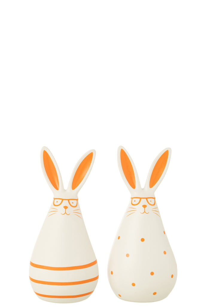 Rabbit Glasses Orange Ceramic Medium, Set Of 2