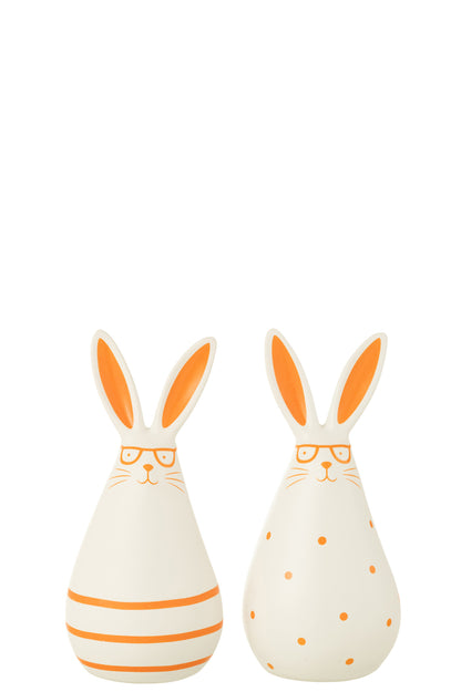 Rabbit Glasses Orange Ceramic Medium, Set Of 2