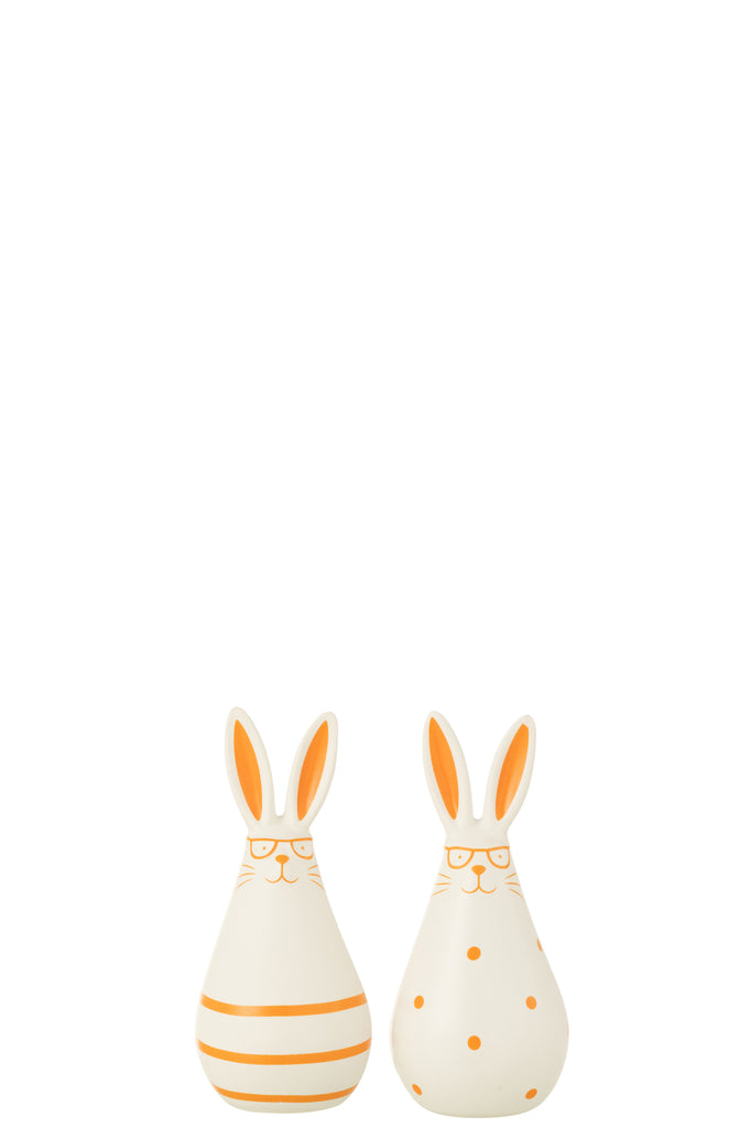 Rabbit Glasses Orange Ceramic Small, Set Of 2