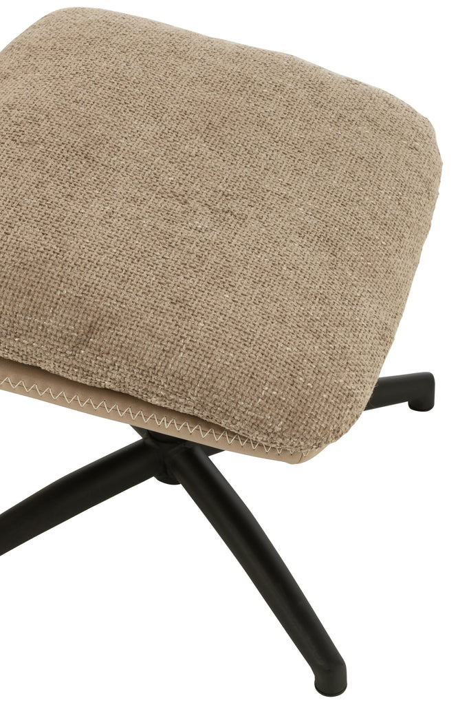 Ontspannen bank + voetenbank Metaal/Meubelplaat Donkergrijs/Zwart