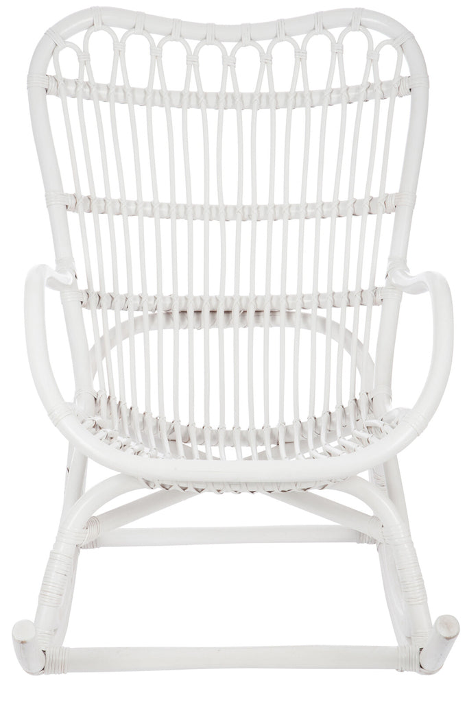 Schommelstoel Rotan Wit