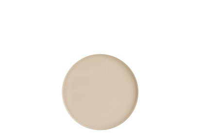 Set van 2 schalen metaal lak beige
