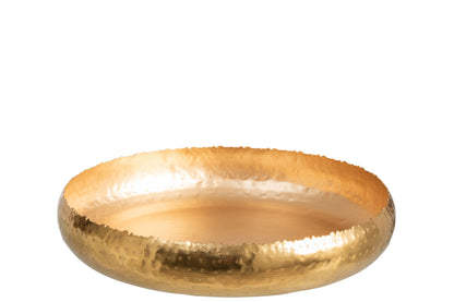 Set van 2 ronde metalen gouden borden