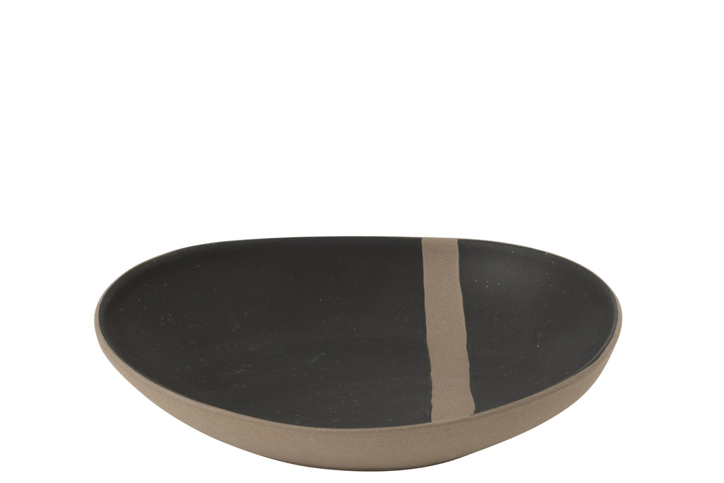Saladebord Keramiek Zwart/Taupe