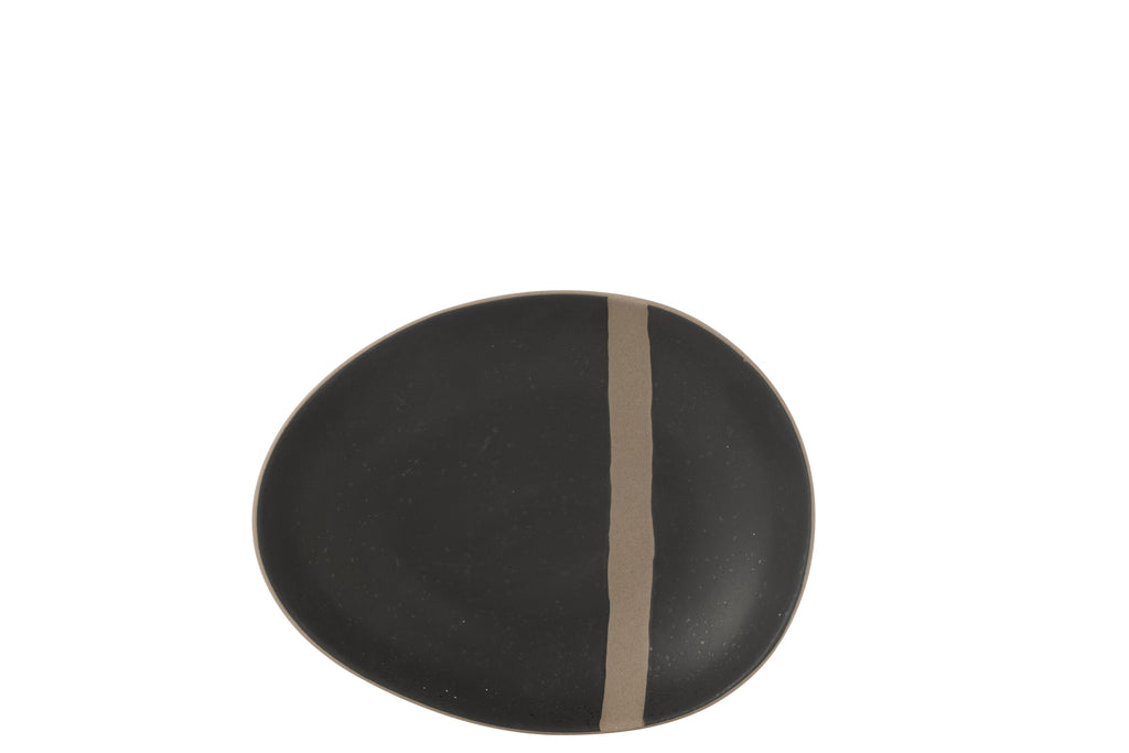 Saladebord Keramiek Zwart/Taupe