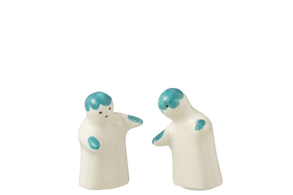 Zout&amp; Peperset Granada Keramiek Wit/Aqua