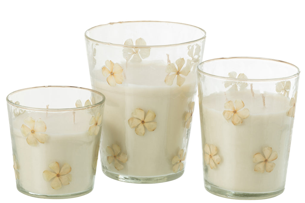 Scented Candle Flower Glass Transparent Large-75Hours