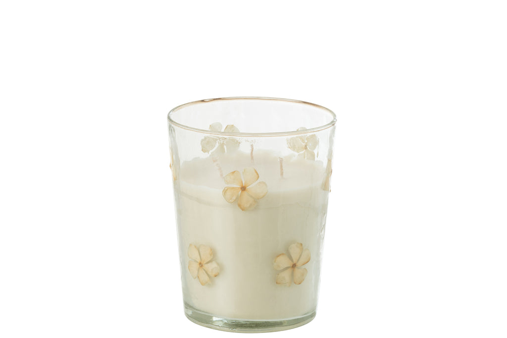 Scented Candle Flower Glass Transparent Medium-55Hours