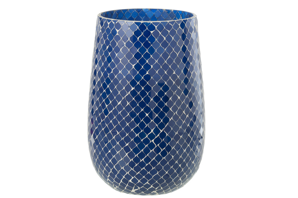 Geurkaars Mia Mosaic Blauw Groot-230H