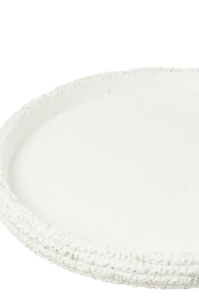 Set Of 2 Decorative Trays Creta Cement White