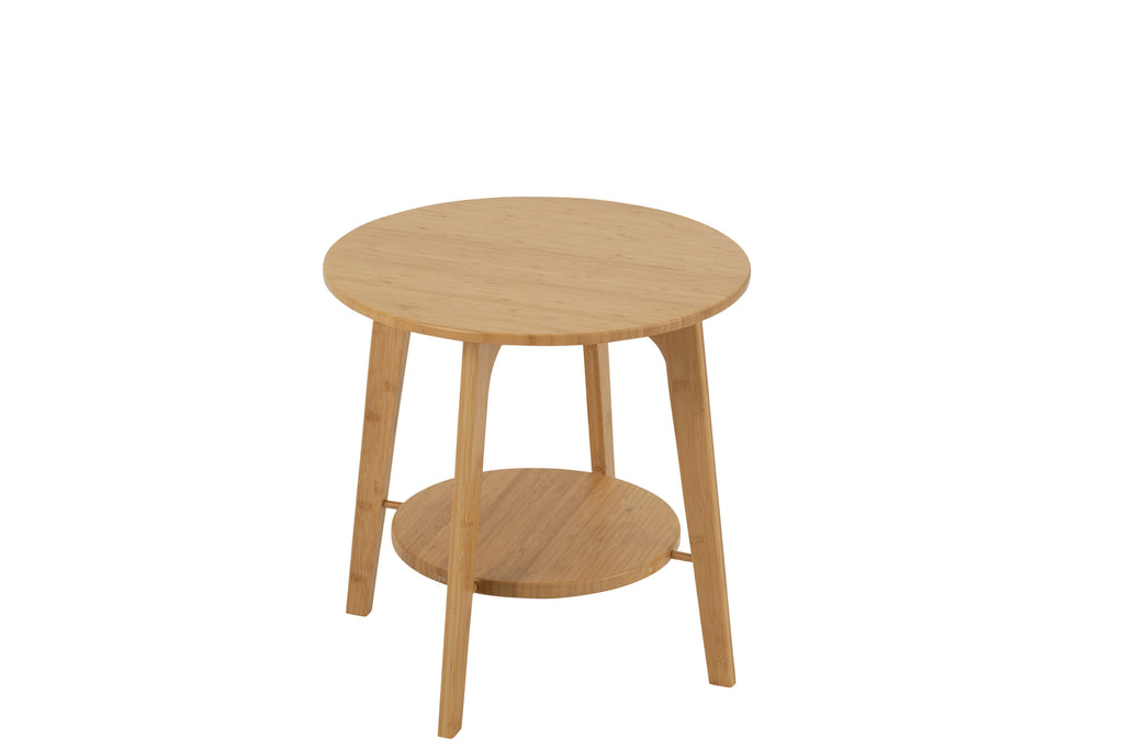 Side Table Round Bamboo Natural Small