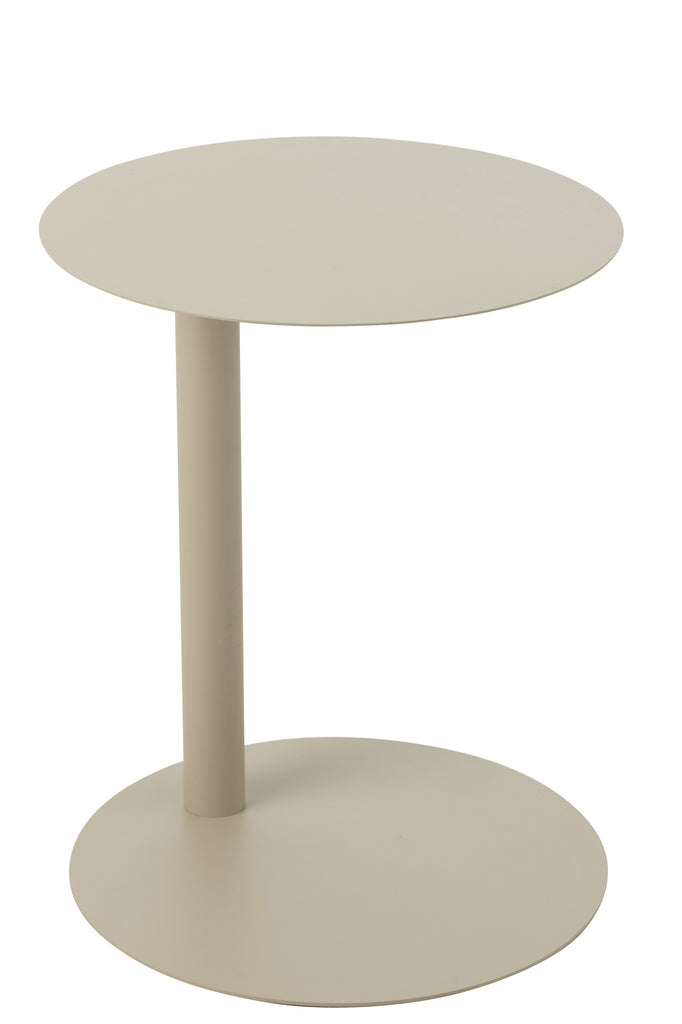 Bijzettafel rond metaal beige