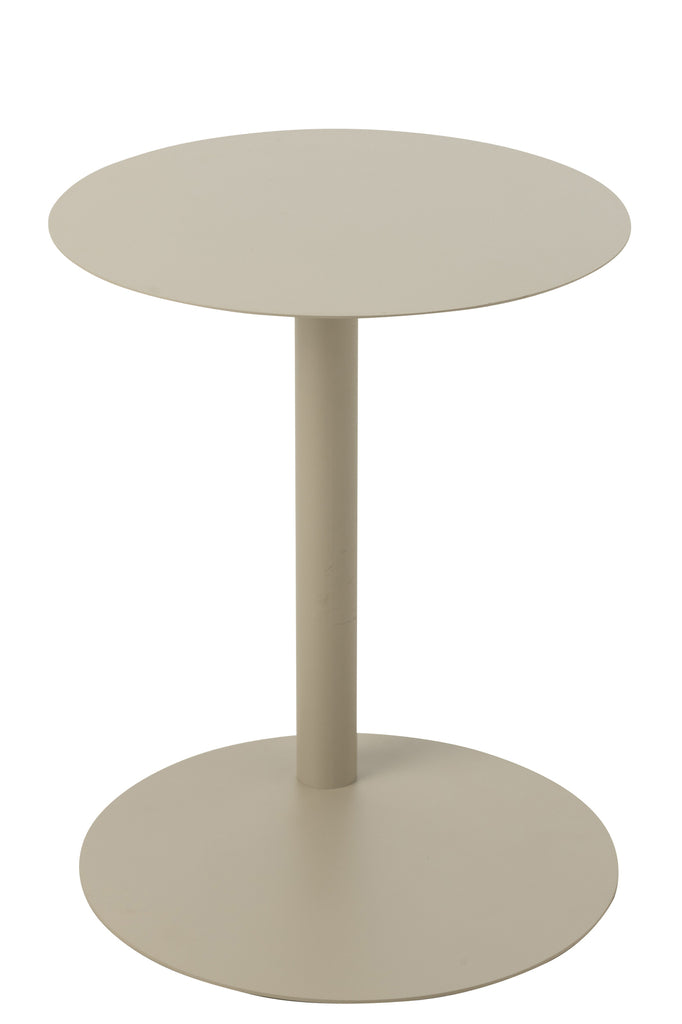 Bijzettafel rond metaal beige