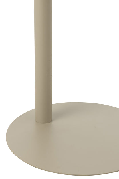 Bijzettafel rond metaal beige