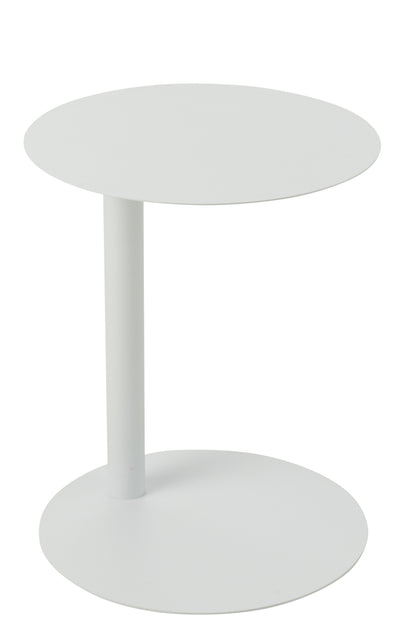 Side Table Round Metal White