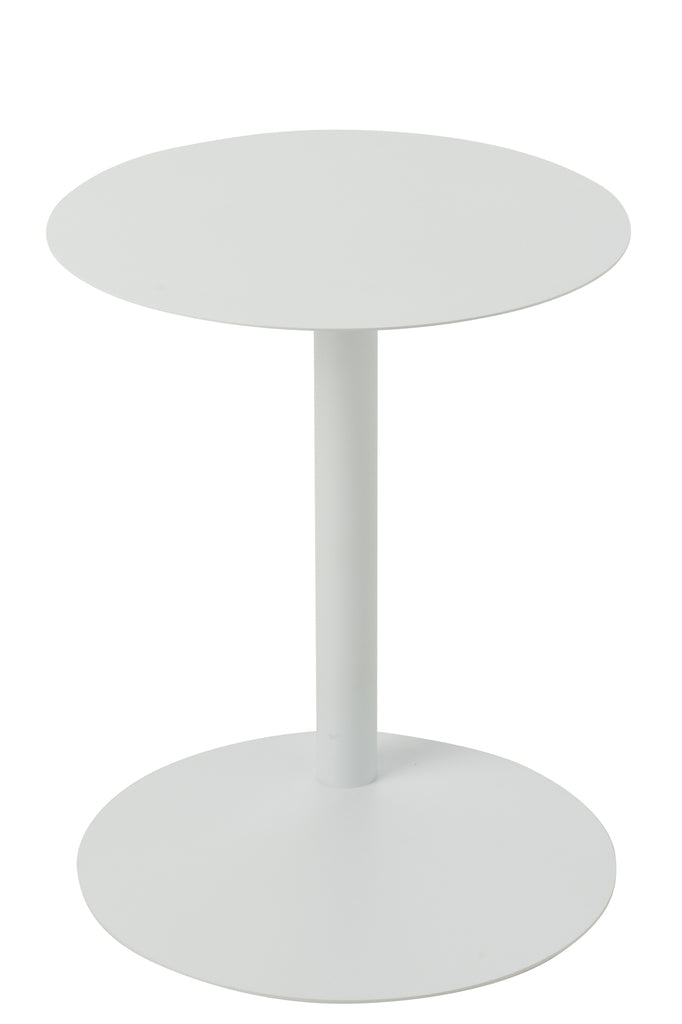 Side Table Round Metal White