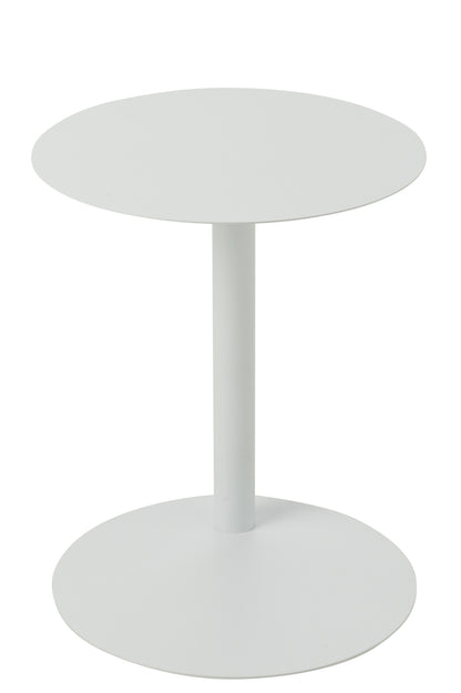 Side Table Round Metal White