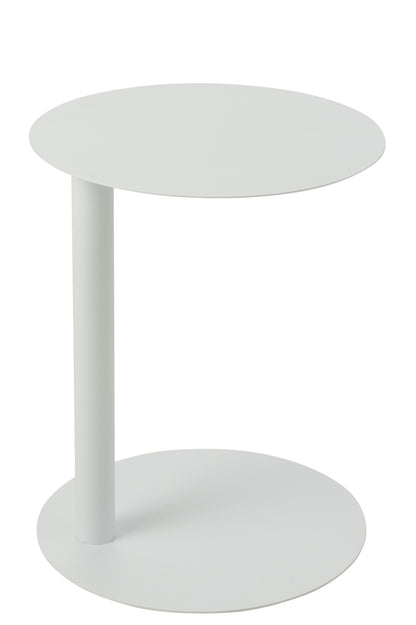 Side Table Round Metal White