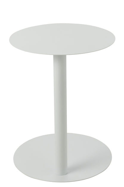 Side Table Round Metal White