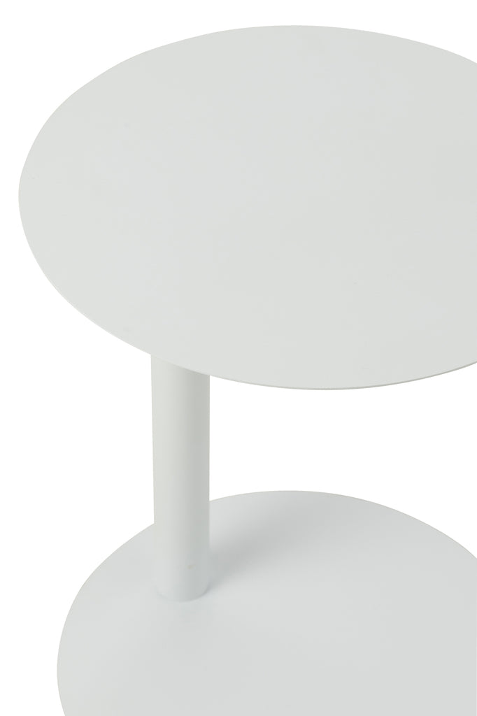 Side Table Round Metal White