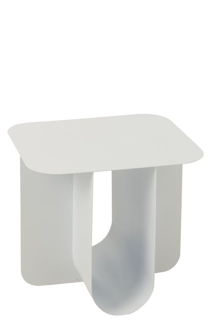 Side Table Square Metal White