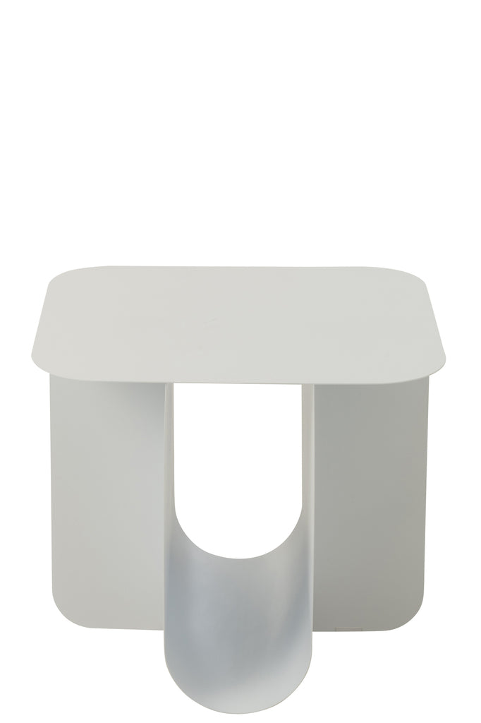 Side Table Square Metal White