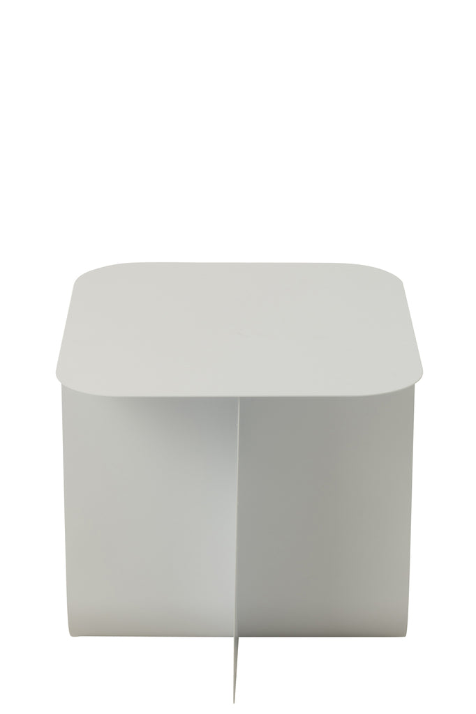 Side Table Square Metal White