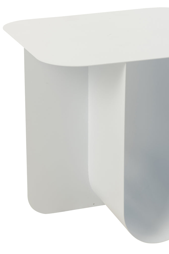 Side Table Square Metal White