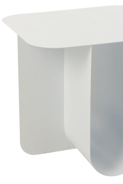 Side Table Square Metal White