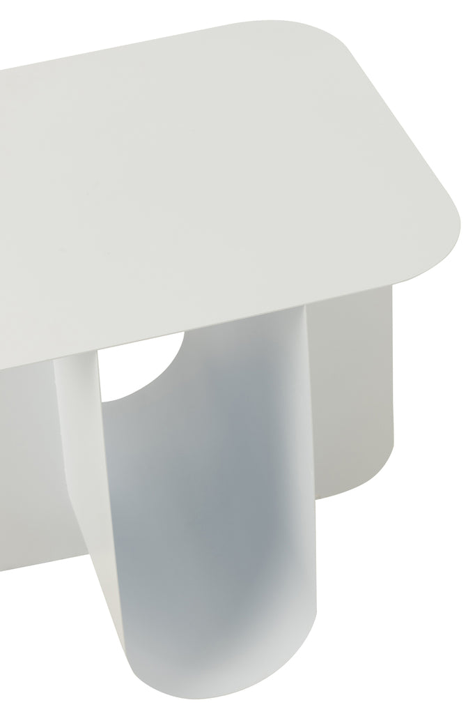 Side Table Square Metal White