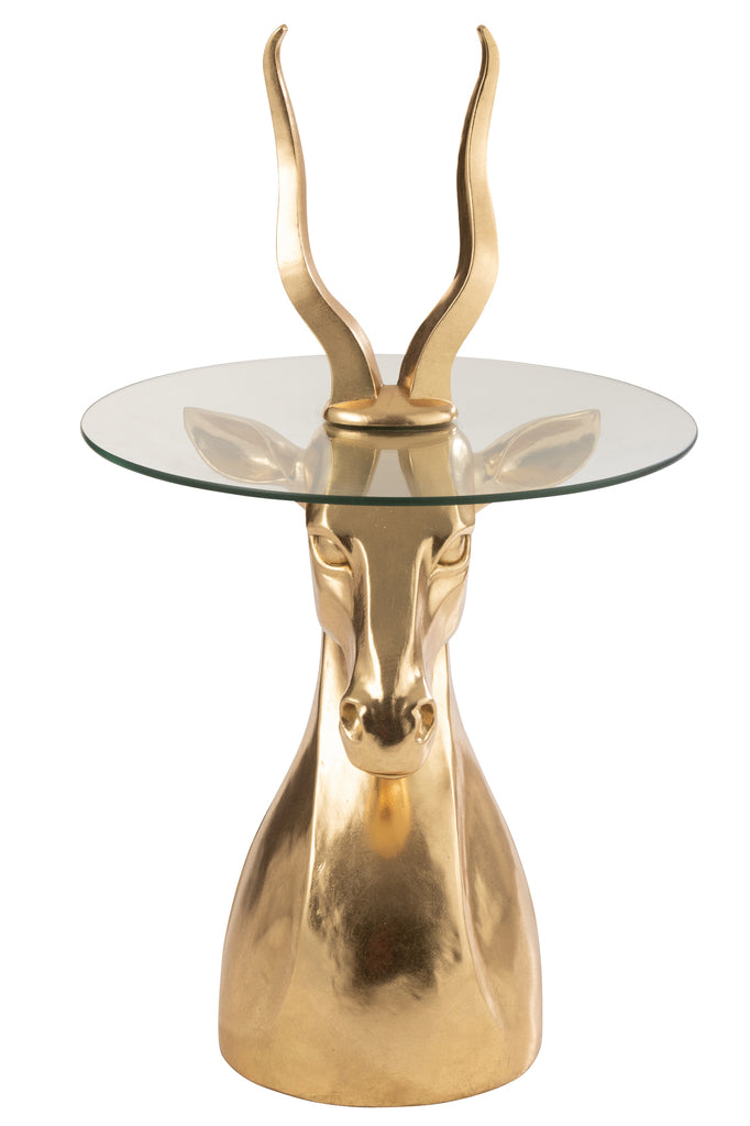 Sidetable Antilope Hars/Glas Goud