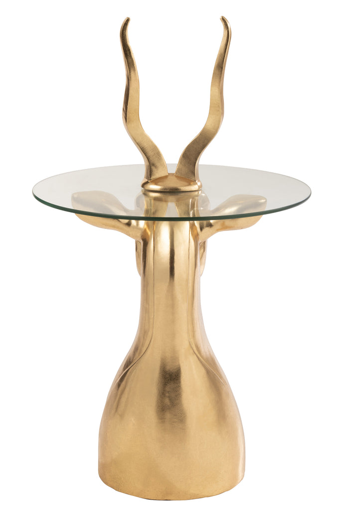 Sidetable Antilope Hars/Glas Goud