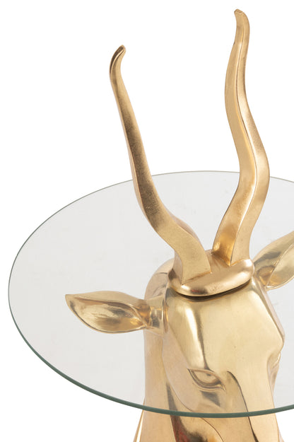 Sidetable Antilope Hars/Glas Goud