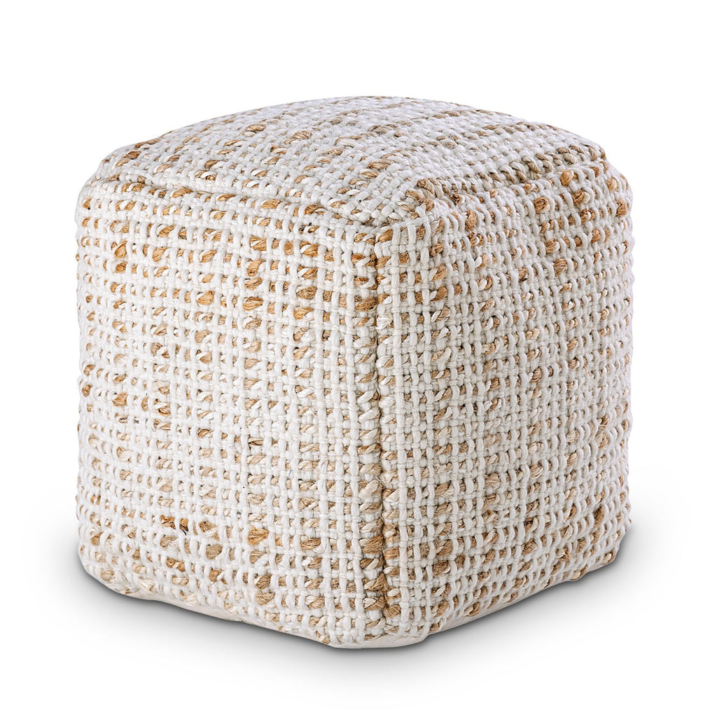 Sitzpouf vierkant Zithocker Jute 45x45x45cm Decoratieve kruk natuurlijke Jute kruk Vloerkussen Voetenbank