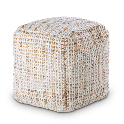 Sitzpouf vierkant Zithocker Jute 45x45x45cm Decoratieve kruk natuurlijke Jute kruk Vloerkussen Voetenbank