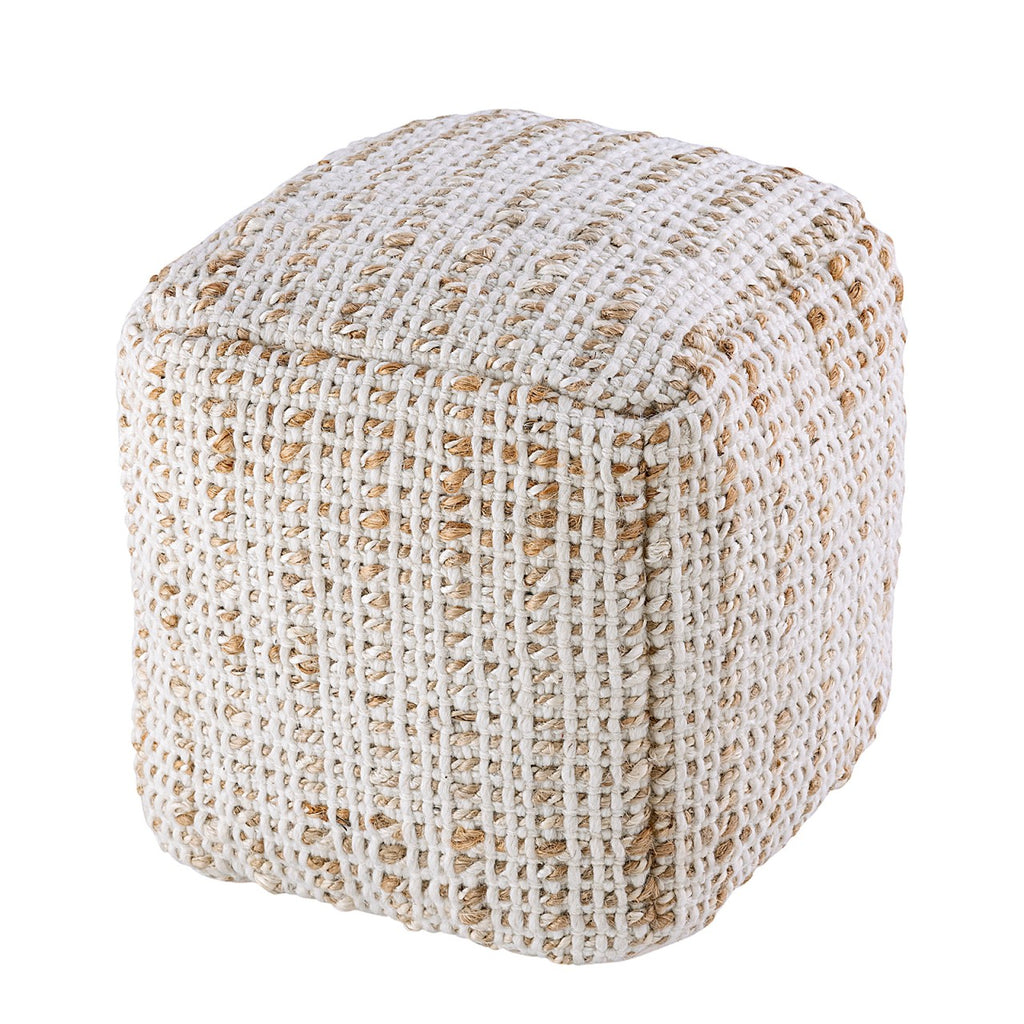 Sitzpouf vierkant Zithocker Jute 45x45x45cm Decoratieve kruk natuurlijke Jute kruk Vloerkussen Voetenbank