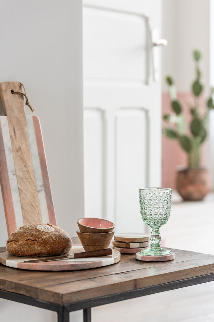 Stengelglas met reliëfontwerp Glas Groen Groot