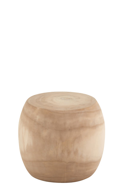 Kruk/Bloempot Ronde Paulownia Hout Wit Gewassen