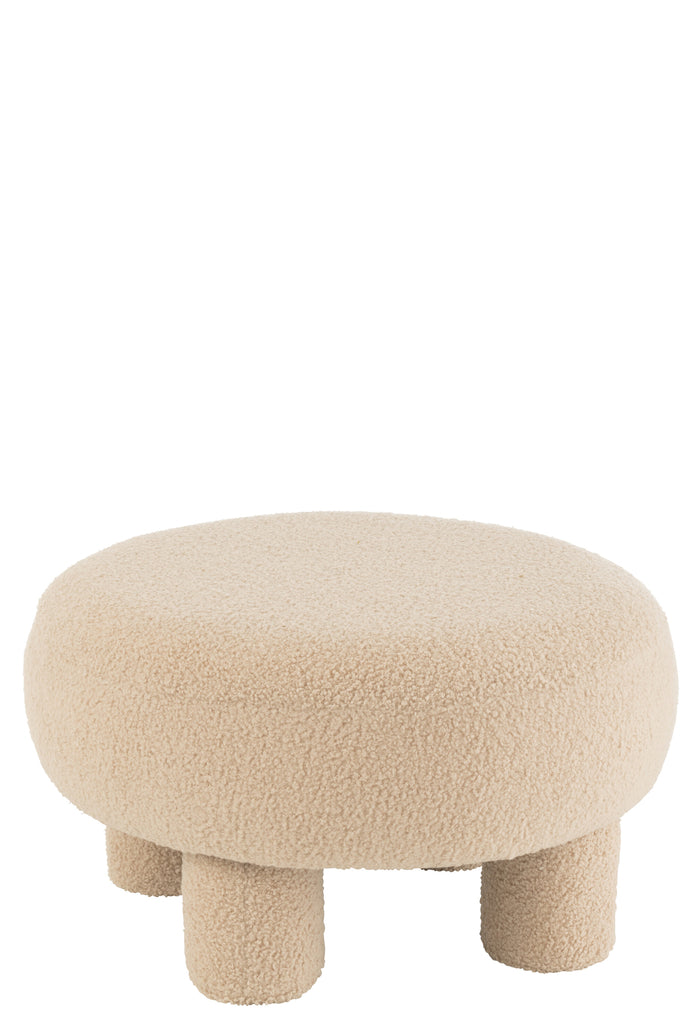 Kruk Ronde Teddy Poten Boucl - Warm Beige