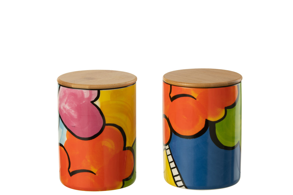 Opslagpot Pop Art Porselein Assortiment Van 2